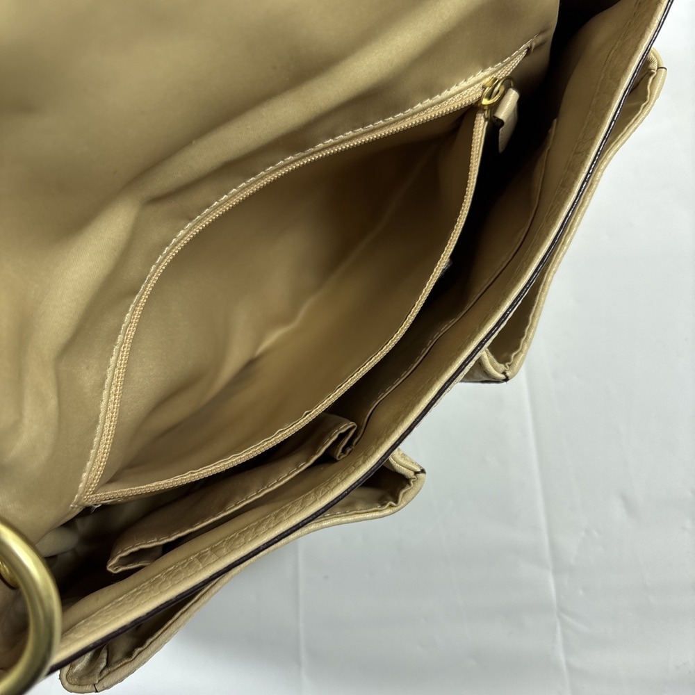 VTG Coach Soho Flap Brass Buckle Beige Leather Purse Shoulder Bag F11842 Y2K 90s - Picture 10 of 16